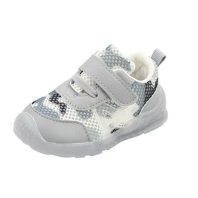 Sports Casual Shoes Breathable Mesh Soft Rubber Sole Kids Prewalker Shoes Unisex 