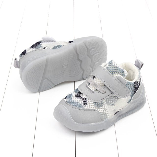 Sports Casual Shoes Breathable Mesh Soft Rubber Sole Kids Prewalker Shoes Unisex 