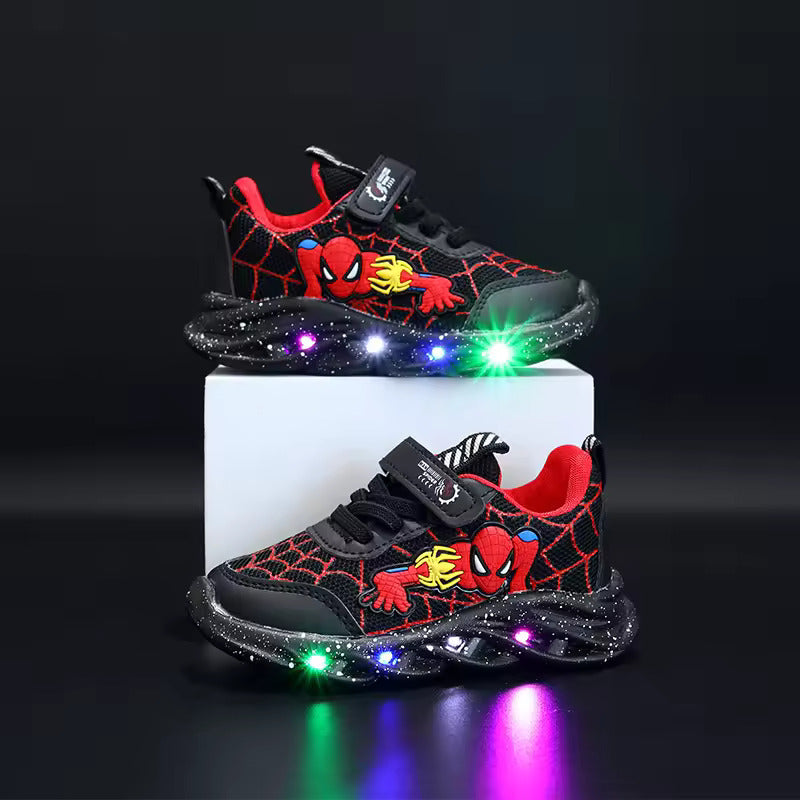 Spiderman Baby Light Shoes | Breathable Mesh Kids Sport Sneakers | Disney Casual Shoes for Boys 