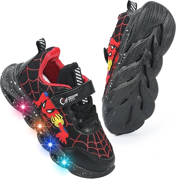 Spiderman LED Light Baby Shoes Breathable Mesh Disney Sneakers Kids Sport Shoes Baby Bliss