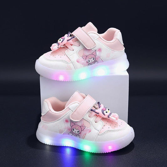 Frozen - Themed LED Light - Up Sneakers – Breathable Casual Shoes for Kids