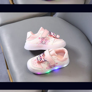 Frozen - Themed LED Light - Up Sneakers – Breathable Casual Shoes for Kids