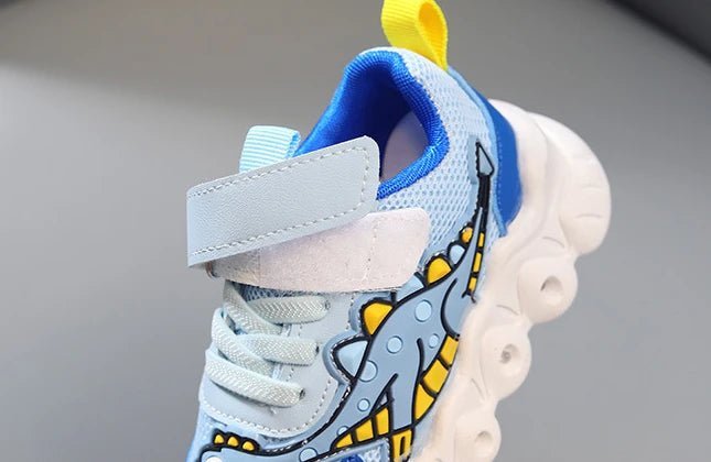 Light baby Shoe | Dinosaur Pattern Mesh Luminous Sole Chunky Baby Shoe