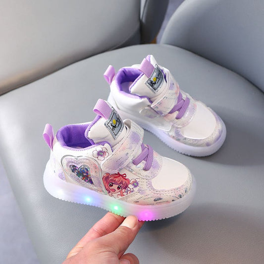 Rinsvye Girls Light - Up Sneakers – Soft Sole Toddler Shoes with Sensor Lights
