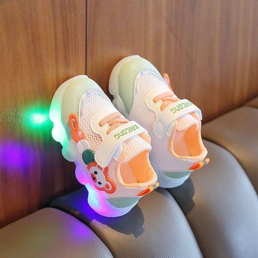 Summer LED Baby Walking Shoes – Soft Mesh Breathable Sneakers